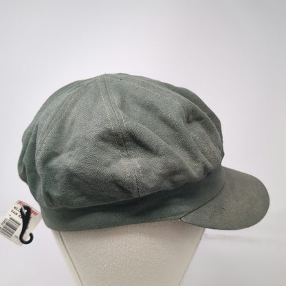 Green Army Cap One Size Sequin Butterfly Cotton Military Embellished Cadet Hat