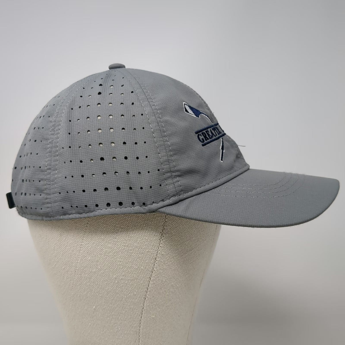 Pacific Headwear Baseball Cap Gray One Size Perforated Greater Lawrence Row Hat