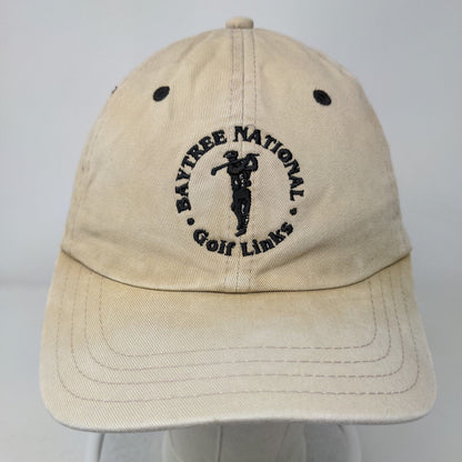 Bay Tree National Golf Links Staff Strapback Hat Tan One Size Embroidered