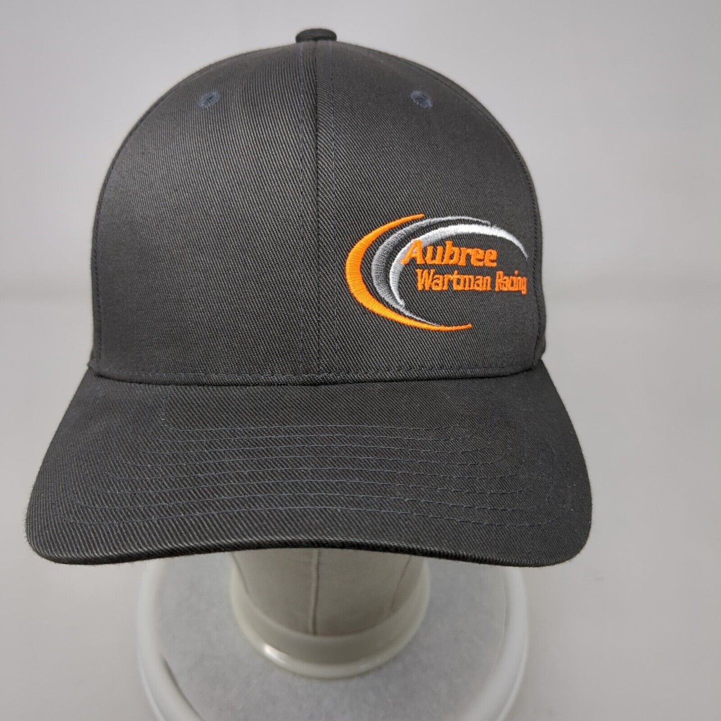 Aubree Wartman Racing Fitted Hat Gray L/XL Flexfit Embroidered Port Authority