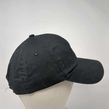 Unbranded Strapback Hat Black One Size Adjustable Vented Holes 6 Panel Blank