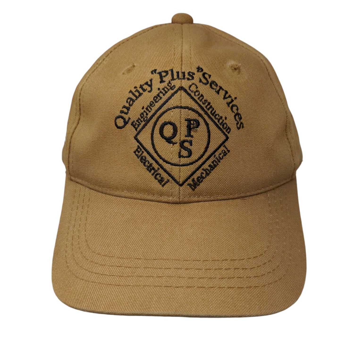 QPS Quality Plus Services Slideback Hat Brown OSFM Adjustable Embroidered