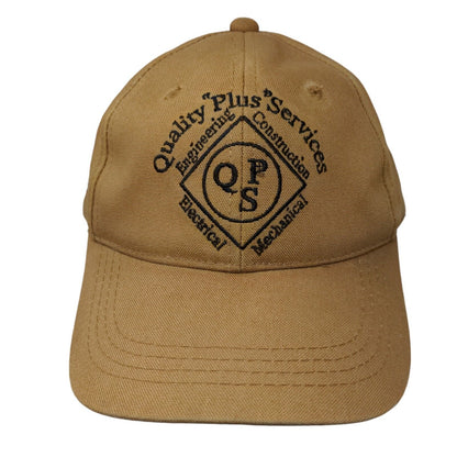 QPS Quality Plus Services Slideback Hat Brown OSFM Adjustable Embroidered
