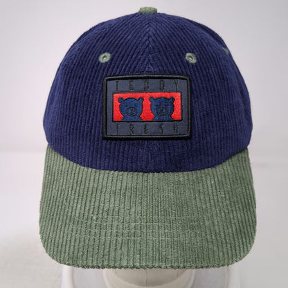 Teddy Fresh Baseball Cap Blue Green One Size Corduroy Patch Strapback Hat