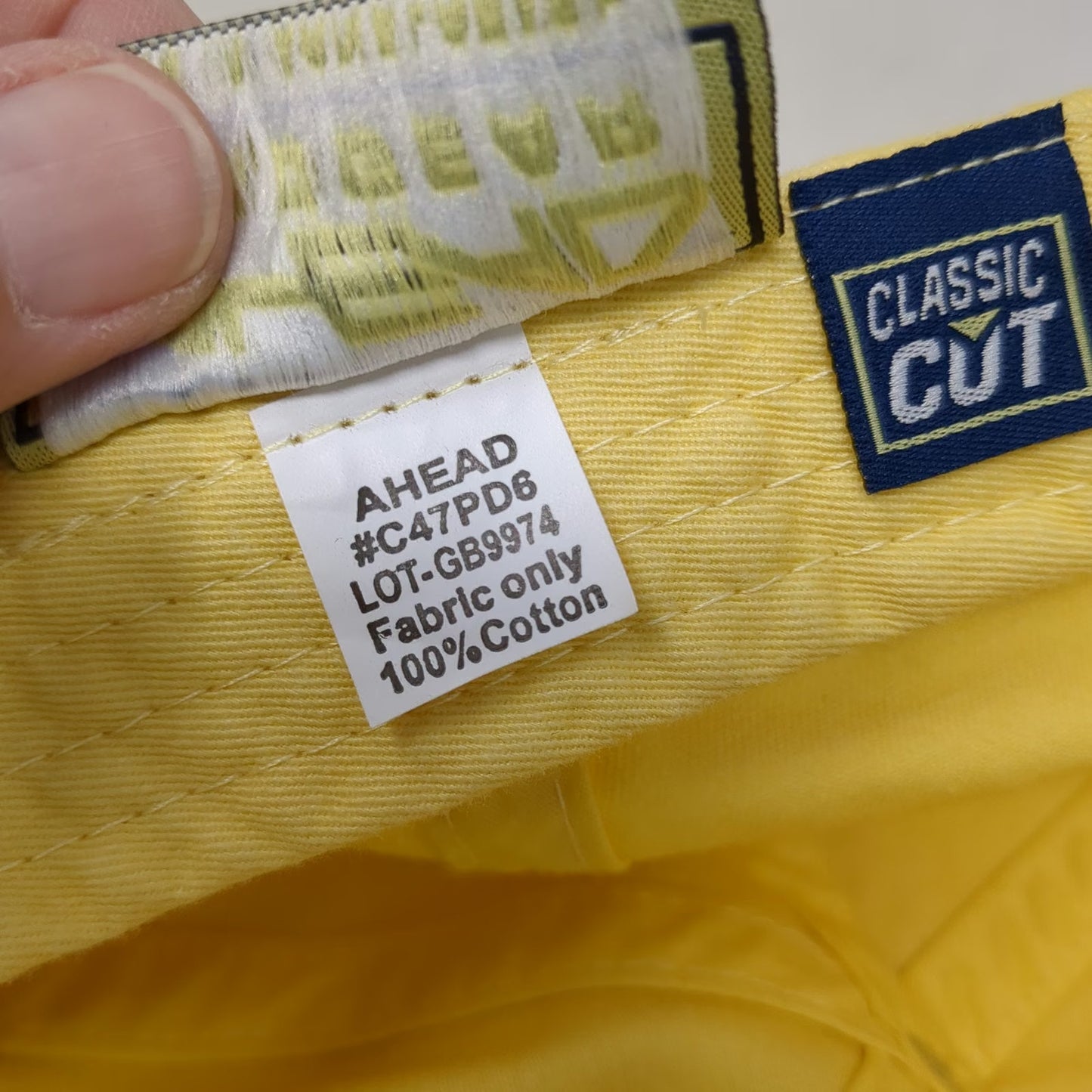 Ahead Boston 1630 Baseball Cap Yellow One Size Strapback Cotton Embroidered Hat
