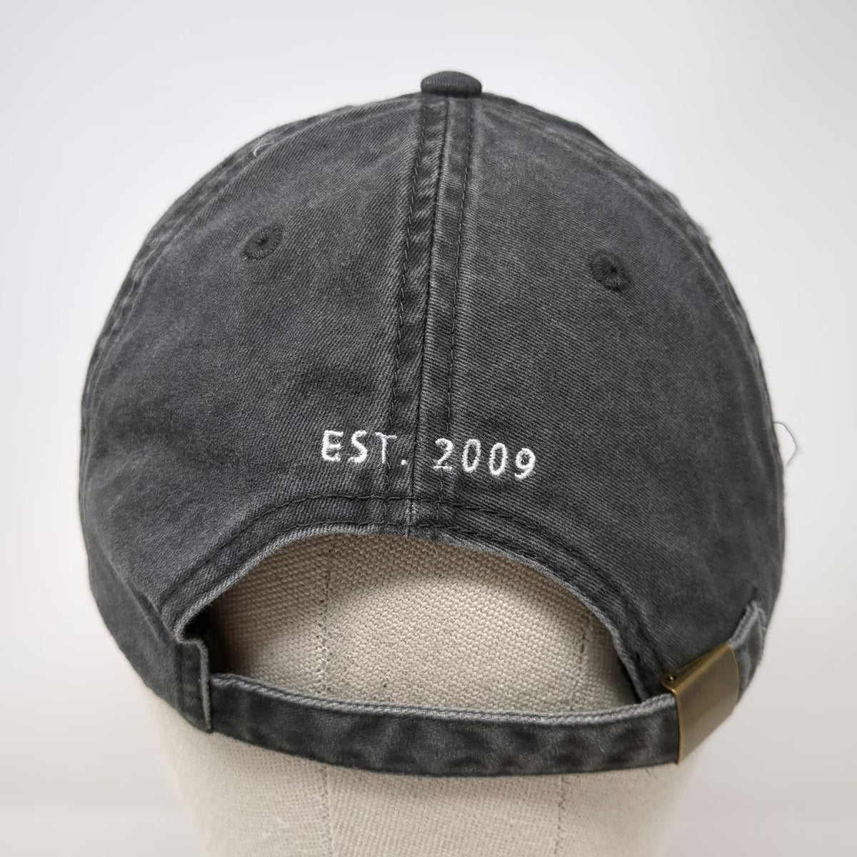 Rails Baseball Cap Gray One Size Script Logo Est 2009 Cotton Slideback Hat