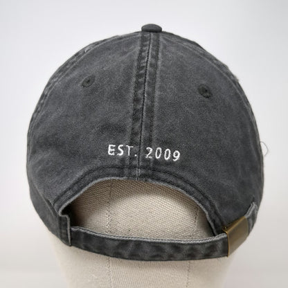 Rails Baseball Cap Gray One Size Script Logo Est 2009 Cotton Slideback Hat