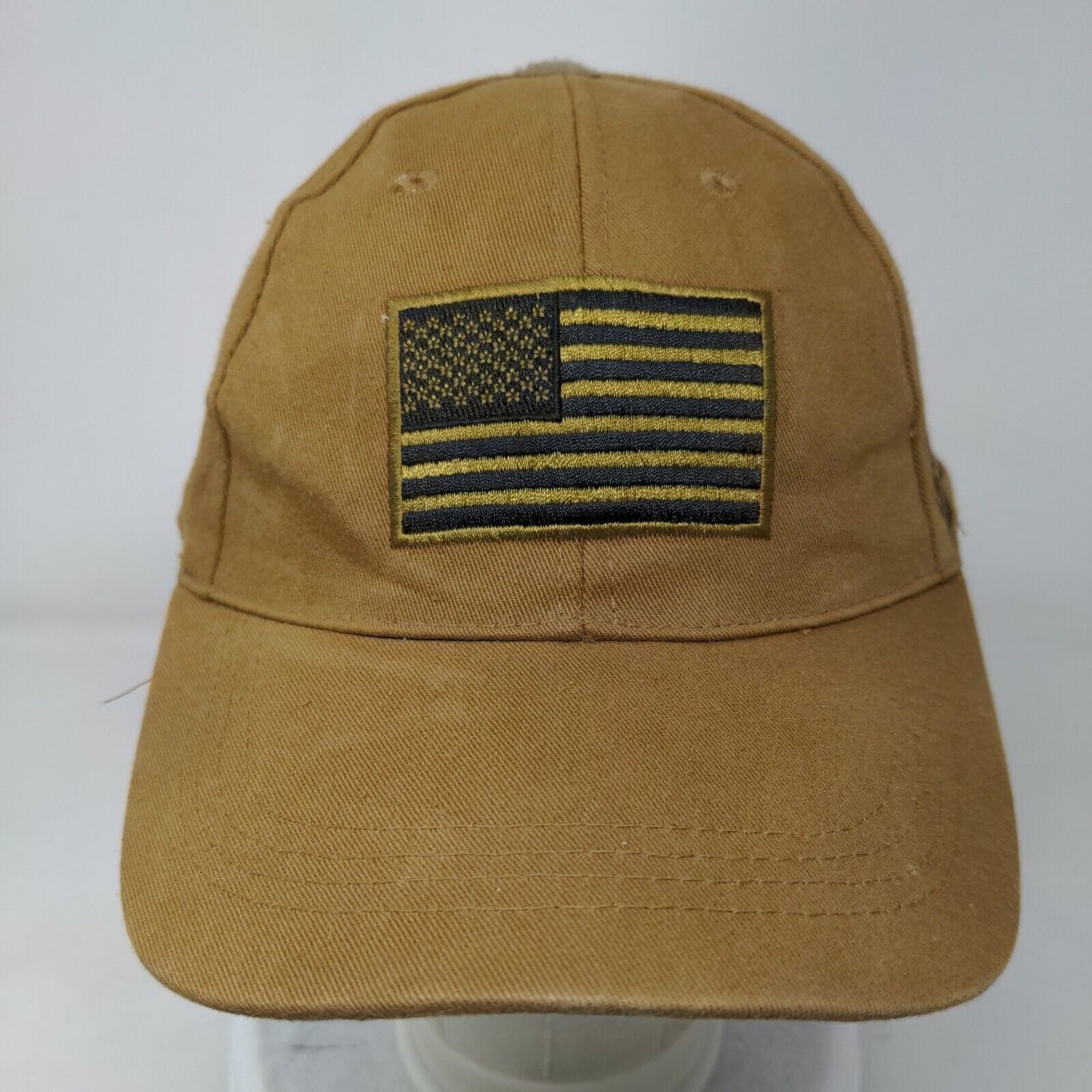American Flag Strapback Hat Brown One Size Adjustable Patriotic Voodoo Tactical