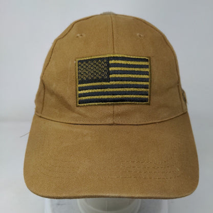 American Flag Strapback Hat Brown One Size Adjustable Patriotic Voodoo Tactical