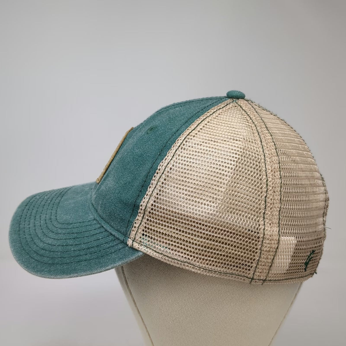 Gear For Sports Trucker Hat Green Beige One Size Santa Cruz CA Bear Patch hat