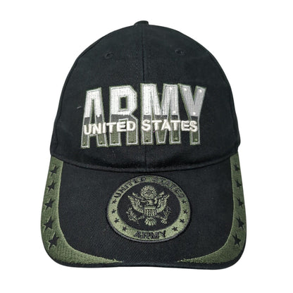United States Army Slideback Hat Black One Size Eagle Crest 6 Panel
