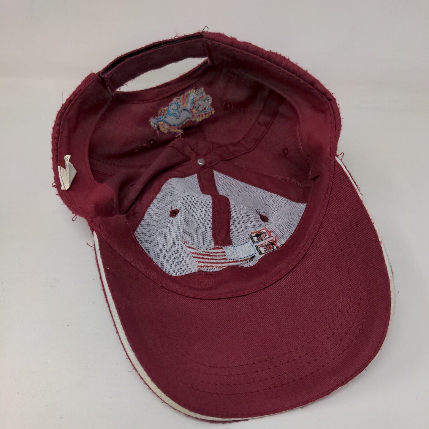CES American Flag Strapback Hat Red Size 58cm Adjustable Embroidered Patriotic