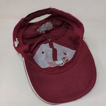 CES American Flag Strapback Hat Red Size 58cm Adjustable Embroidered Patriotic
