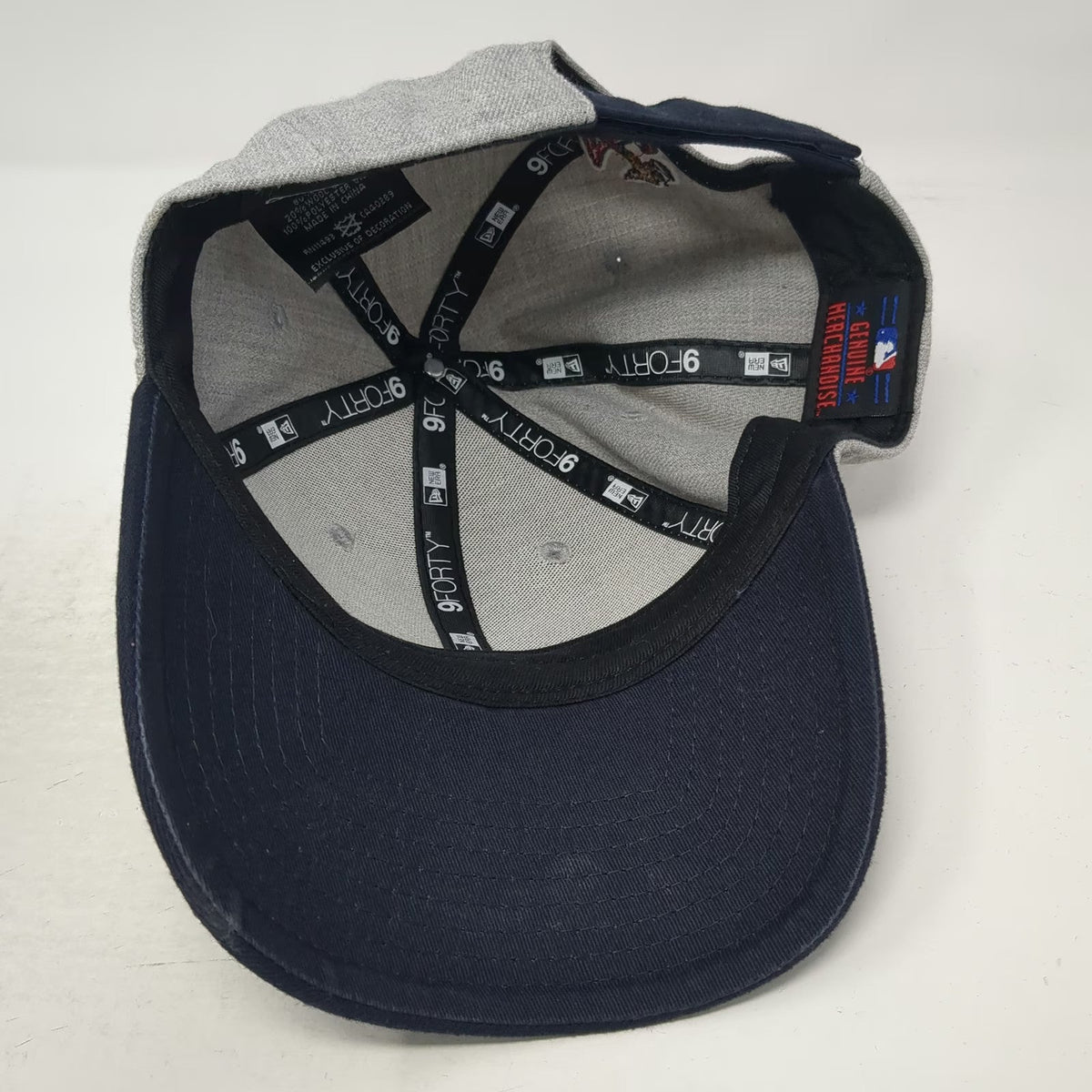 New Era Baseball Cap Gray Blue One Size 9FORTY MLB Atlanta Braves Slideback Hat