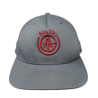 All Try Snapback Hat Gray One Size Adjustable Embroidered 6 Panel Richardson