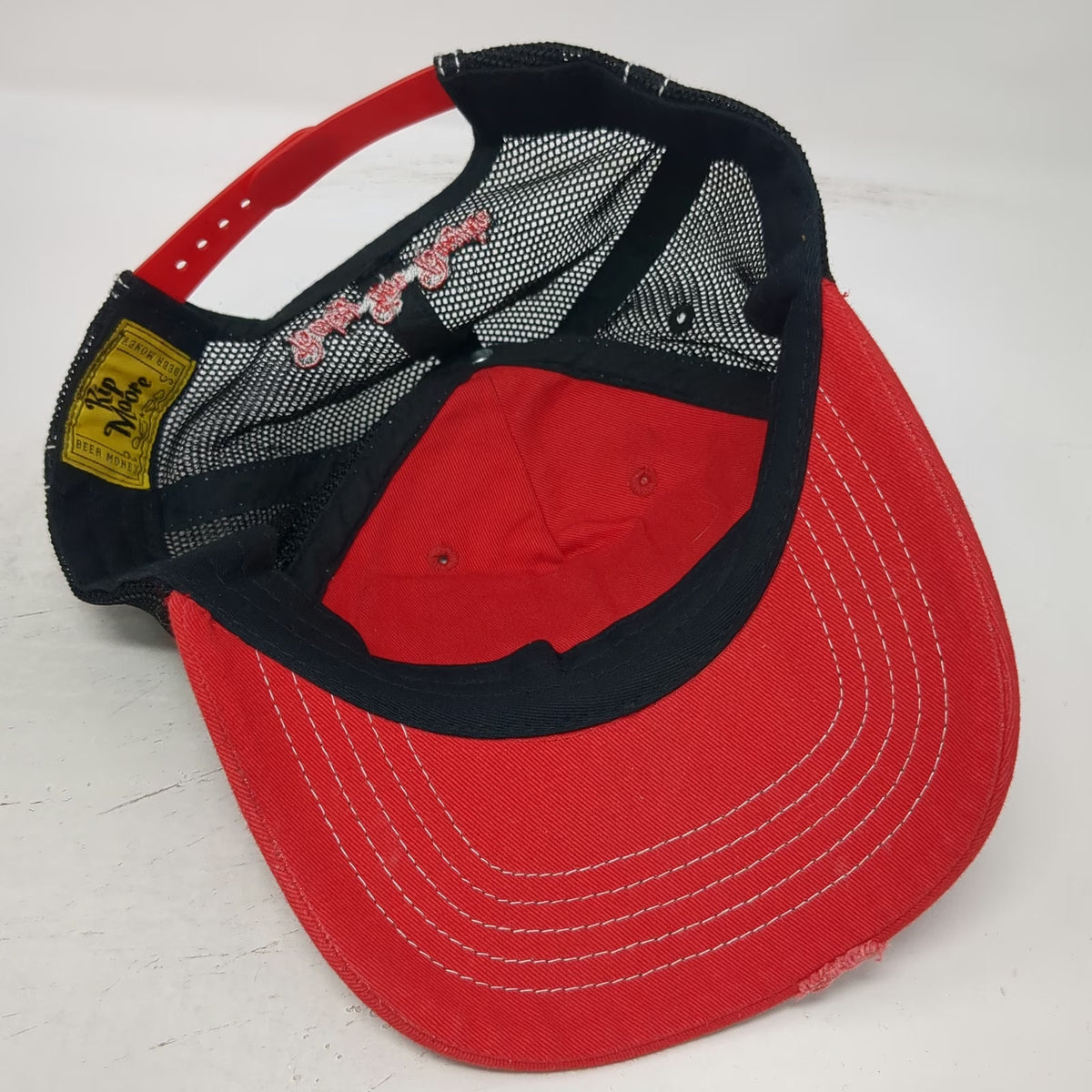 Kip Moore Trucker Hat Red Black One Size Beer Money Autographed Signature Mesh