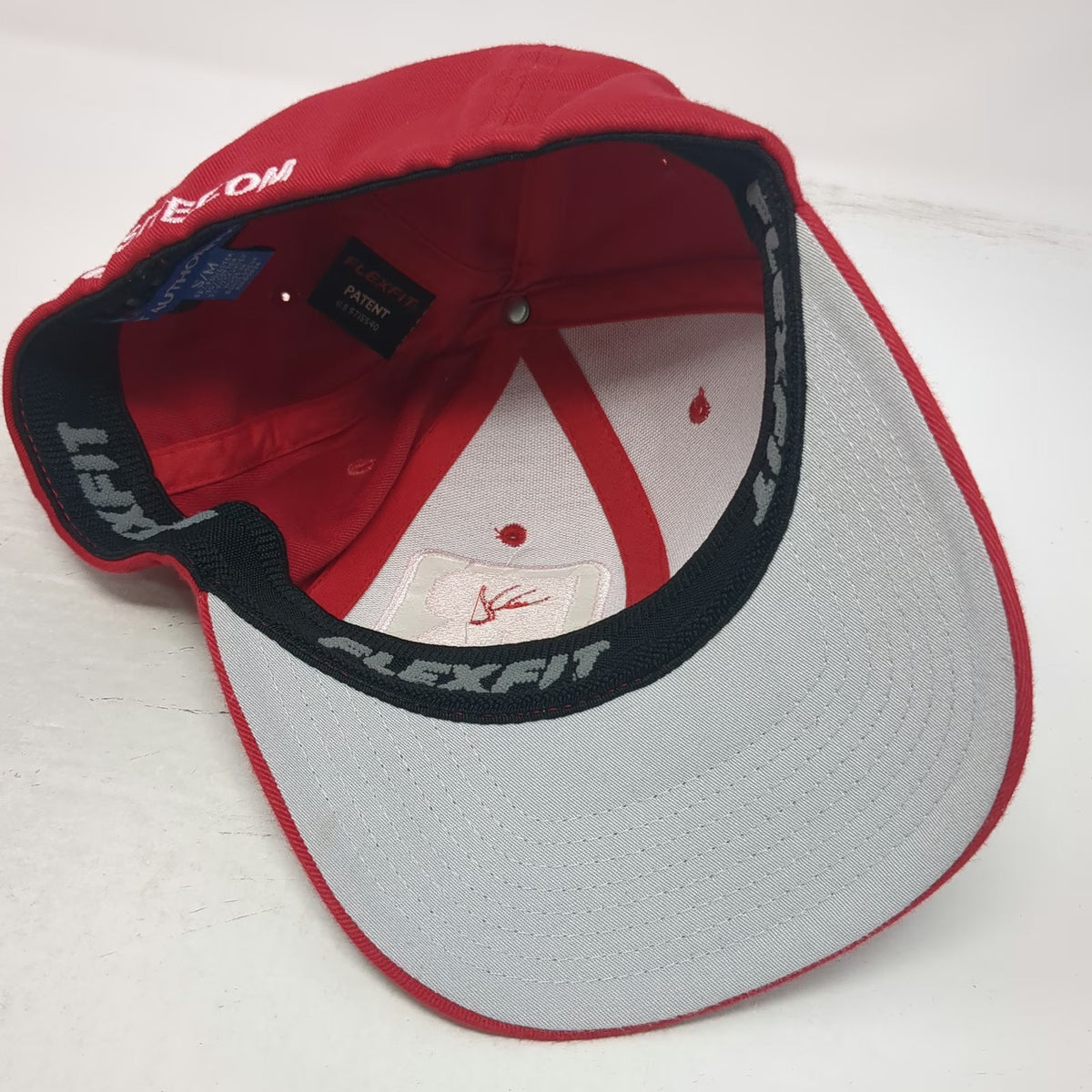 Port Authority Red Baseball Cap M Fitted Flexfit Rackssite Antler Logo Hat
