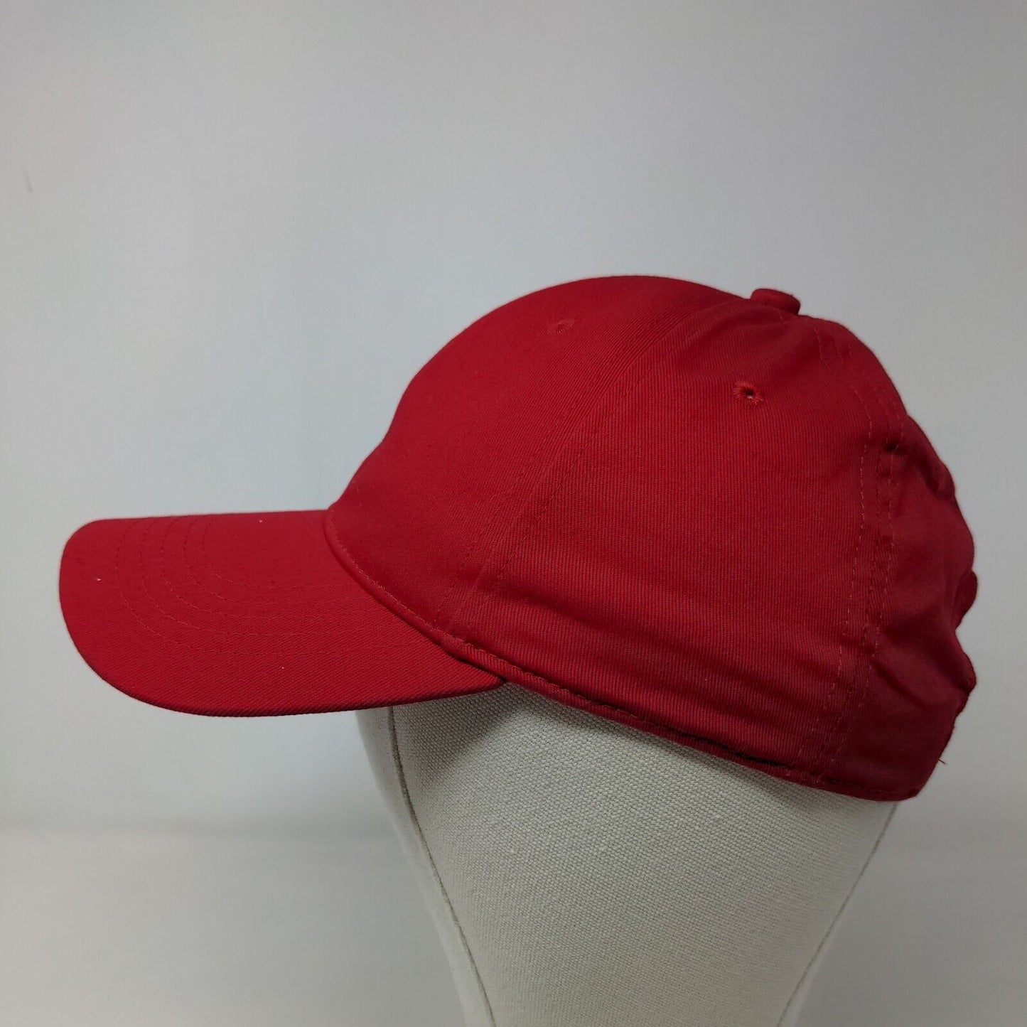 Unbranded Men's Strapback Hat Red Size OSFM Black Vent Holes Adjustable