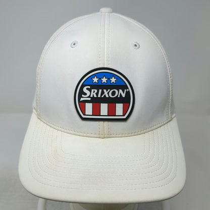 Srixon Trucker Hat White One Size Perforated Performance USA Flag Patch Snapback