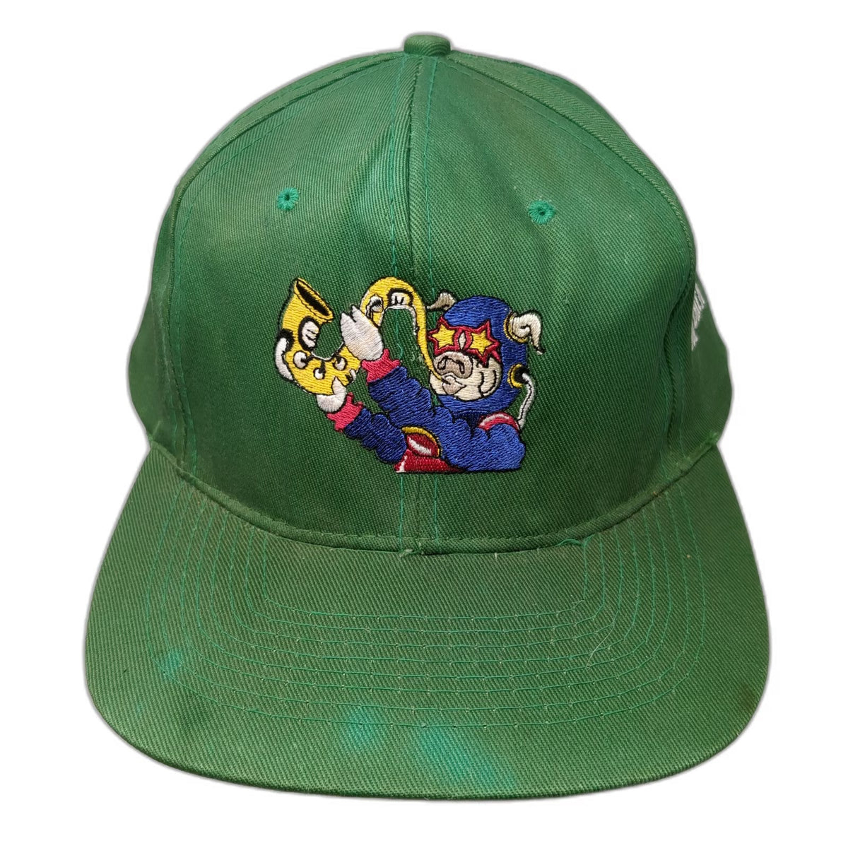 KC Snapback Green One Size 2001 BBQ Battle Pig Saxophone Superhero Mascot Hat
