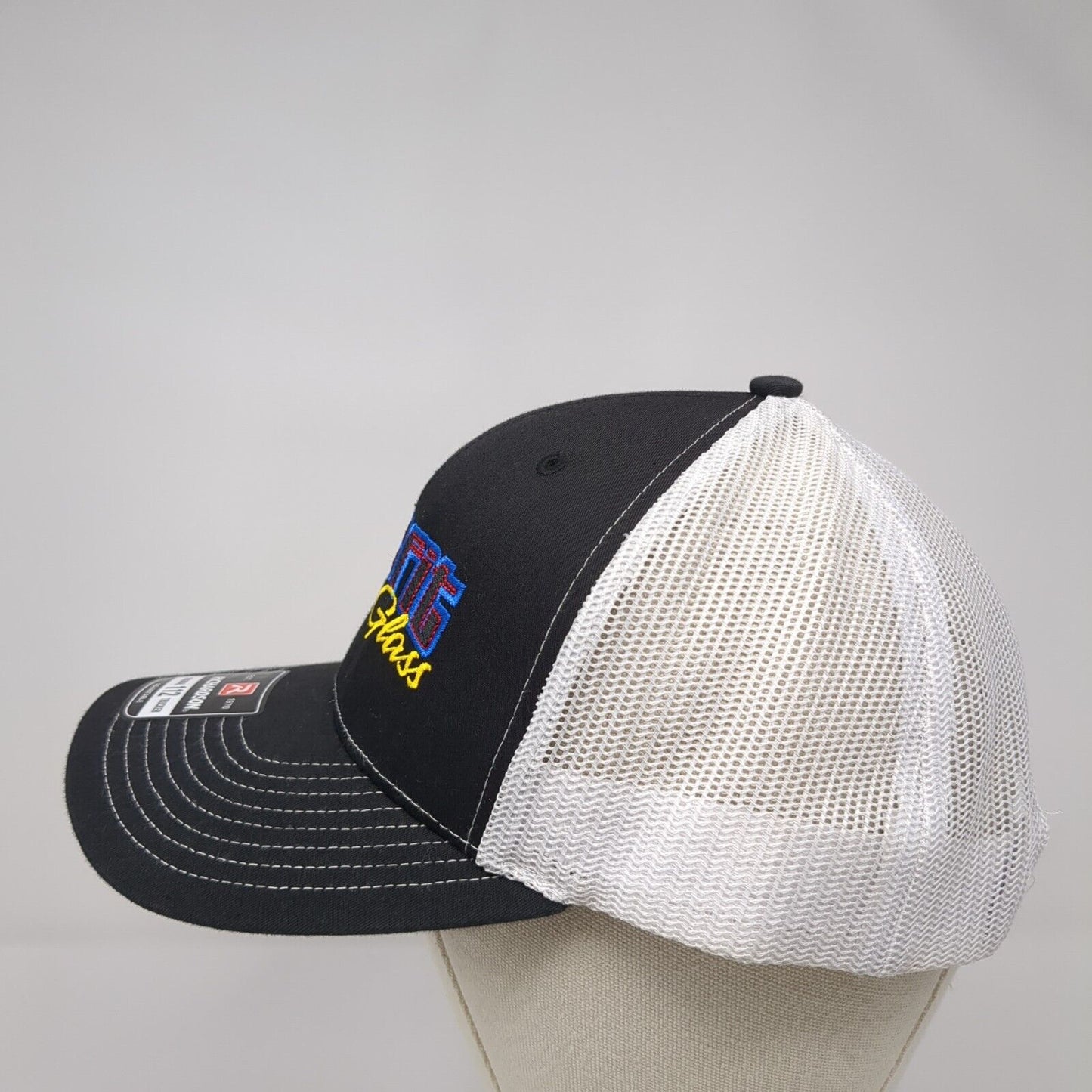 Sure Fit Auto Glass Snapback Trucker Hat Black One Size Mesh Back