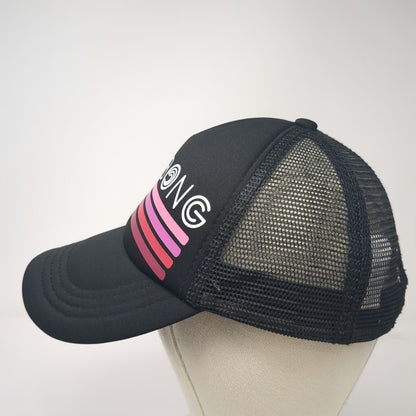 Billabong Trucker Hat Black One Size Pink Purple Red Stripes Mesh Snapback Surf