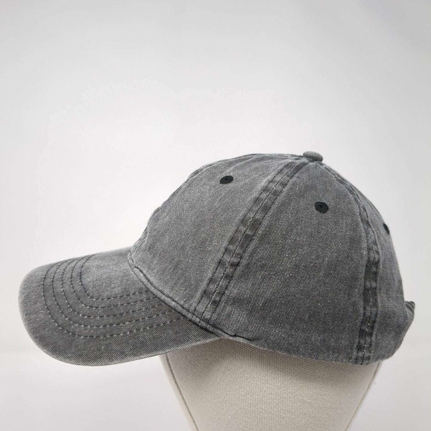 Unbranded Strapback Hat Gray Black Soot One Size Adjustable Blank
