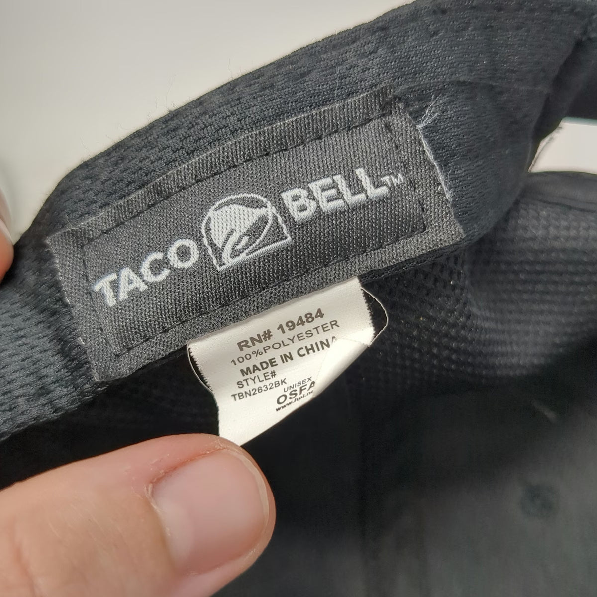 Taco Bell Hat Snapback Black One Size Mesh Back Logo Curved Brim Polyester