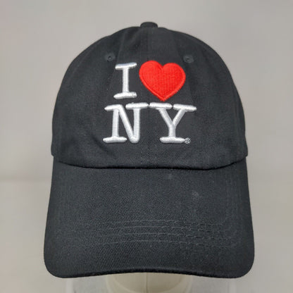 I Love NY Slideback Hat Black One Size Embroidered Adjustable 6 Panel