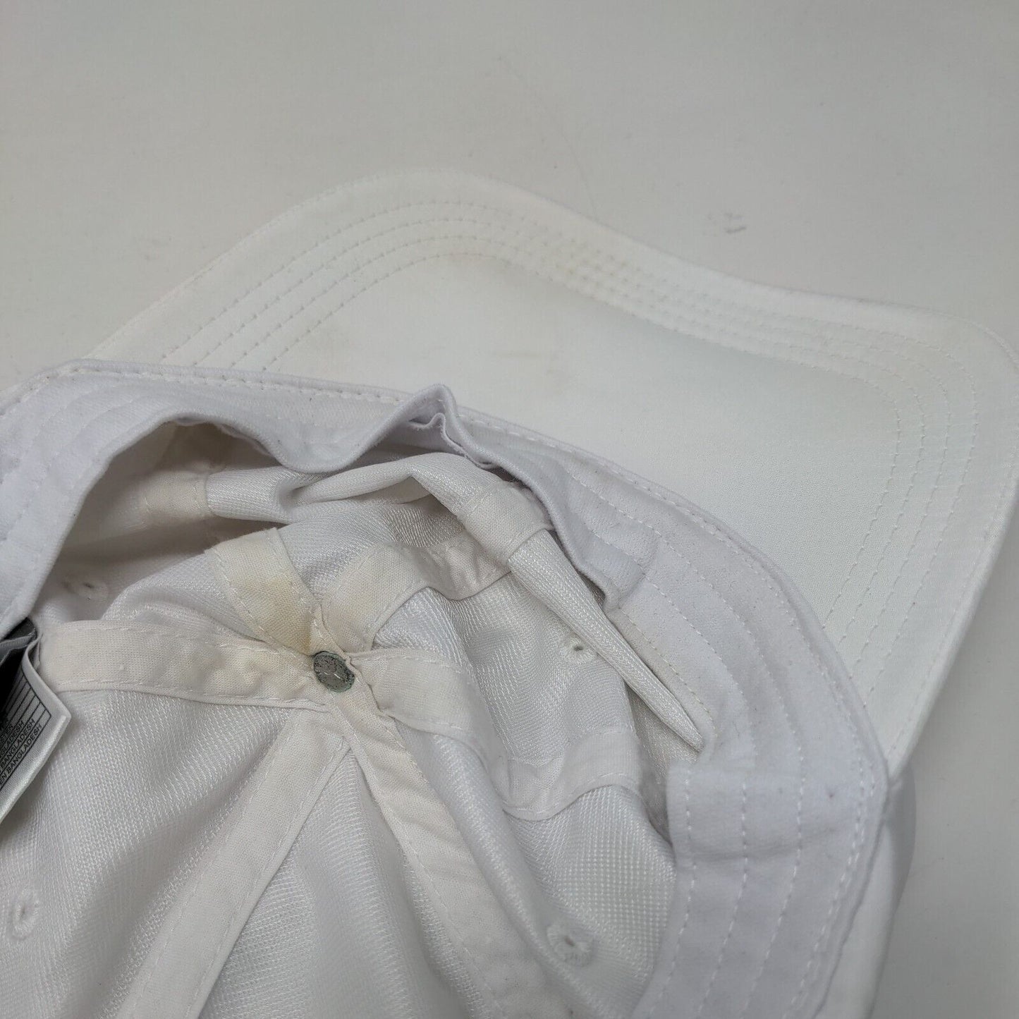 PUMA Slideback Hat White OSFA Adjustable Vented Holes 6 Panel Polyester