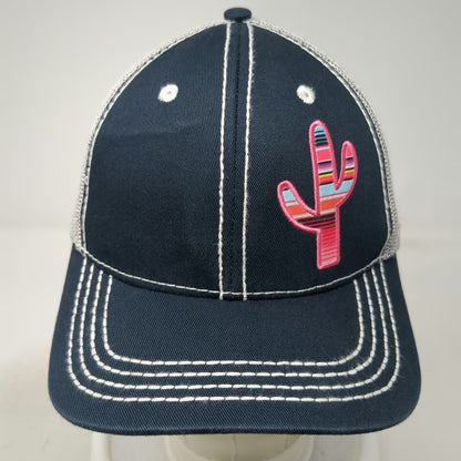 Ariat Trucker Hat Blue One Size Mesh Snapback Cactus Serape Contrast Stitching