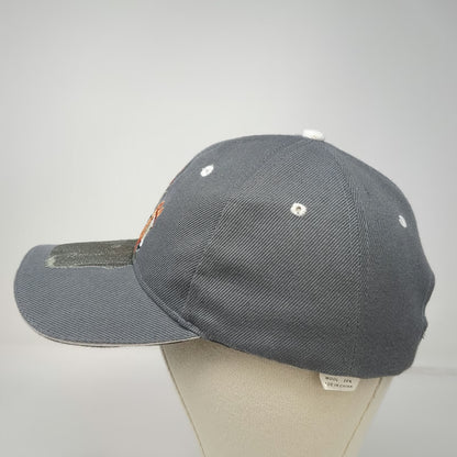 Gray Baseball Cap One Size Horse Equestrian Embroidery Strapback Wool Blend Hat