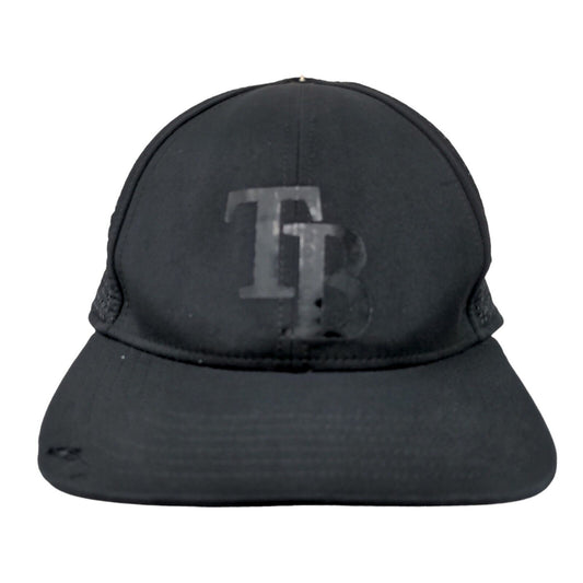 Tampa Bay Rays Men's Snapback Mesh Back Hat Black Distressed Destroyed MLB