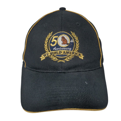 We Build America 50th Anniversary Strapback Hat Black One Size 6 Panel