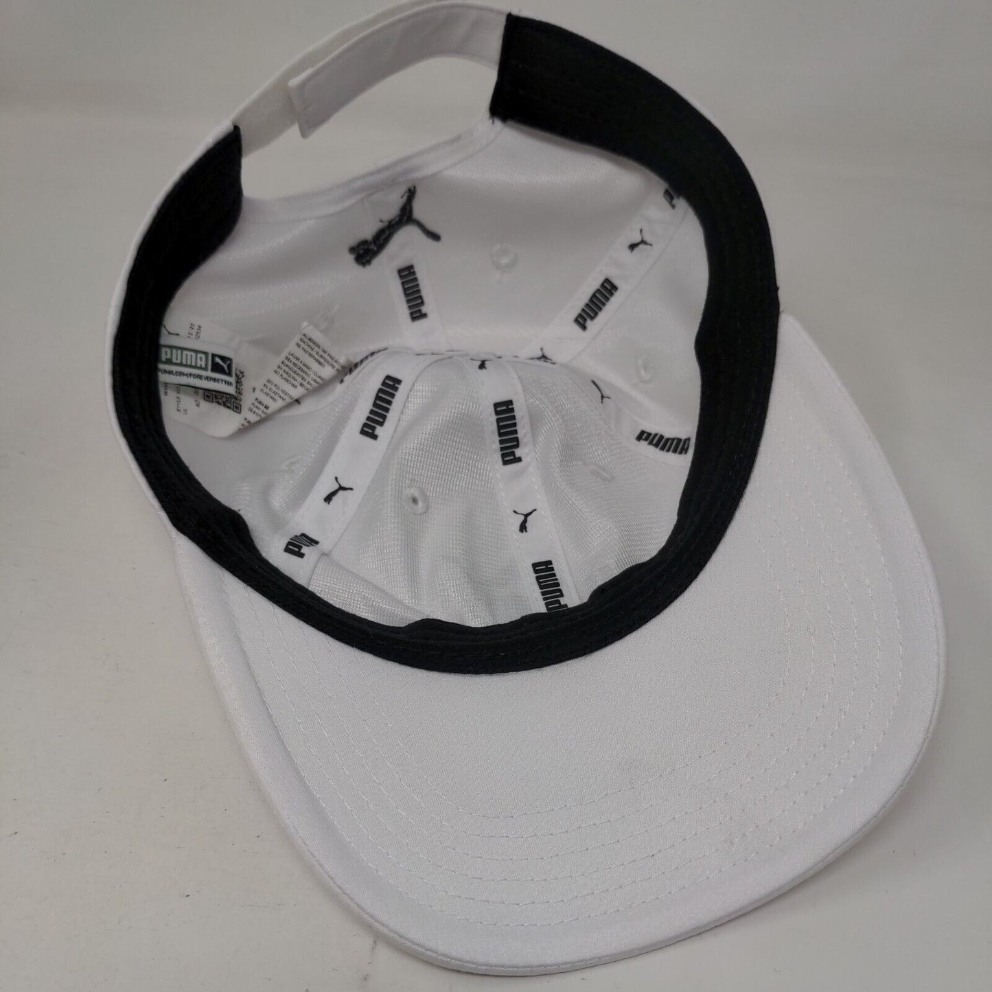 PUMA Strapback Hat White One Size Adjustable Embroidered Logo Vented Holes