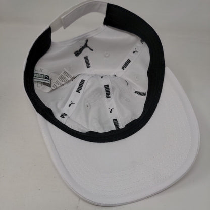 PUMA Strapback Hat White One Size Adjustable Embroidered Logo Vented Holes