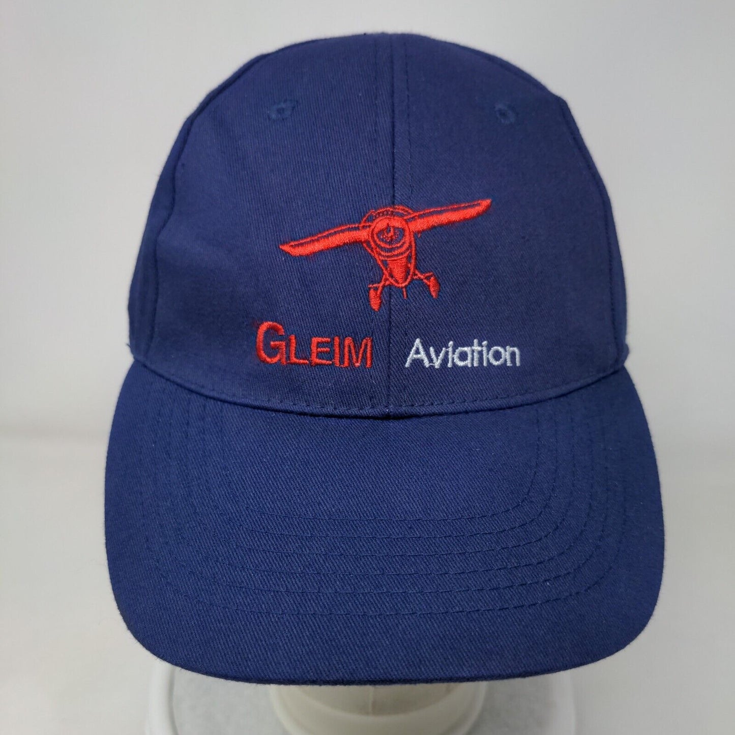 Gleim Aviation Strapback Hat Blue One Size Embroidered Adjustable