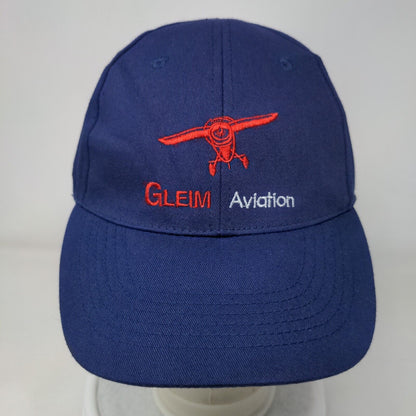 Gleim Aviation Strapback Hat Blue One Size Embroidered Adjustable