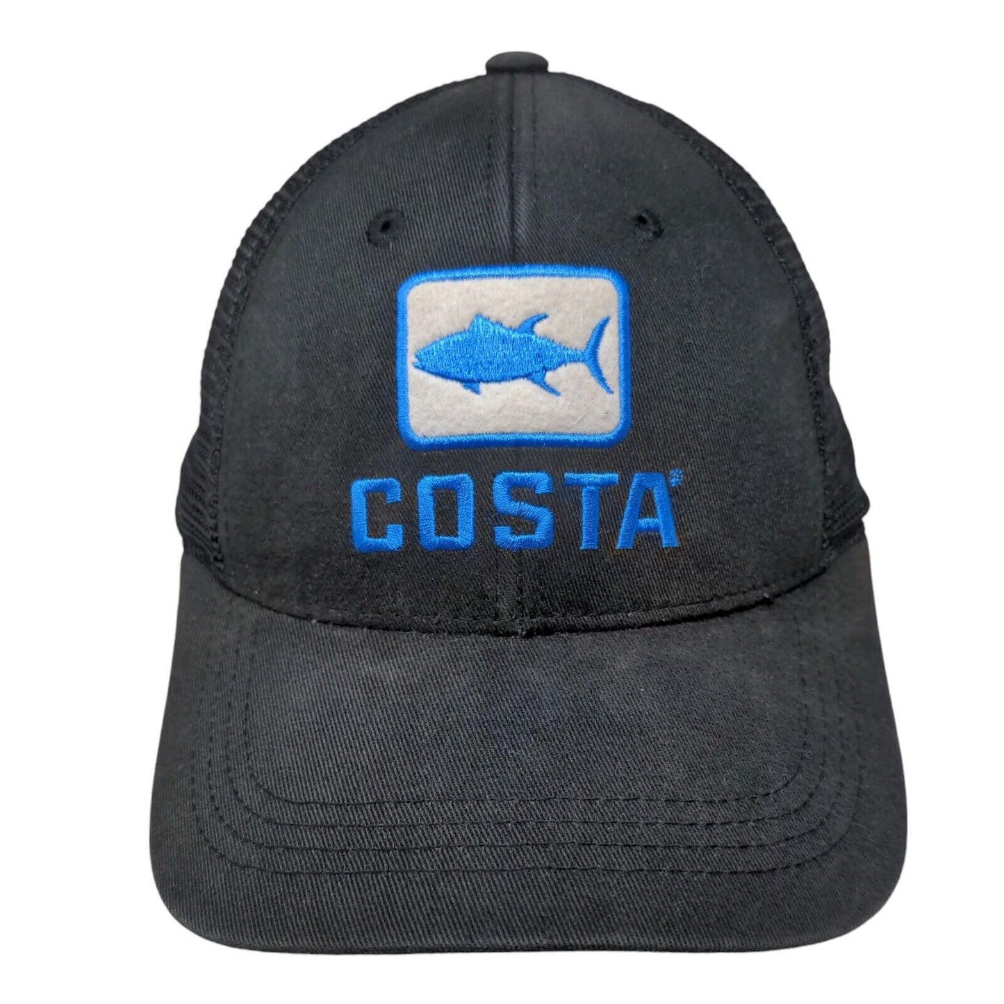 Costa del Mar Snapback Trucker Hat Black One Size Embroidered Mesh Back