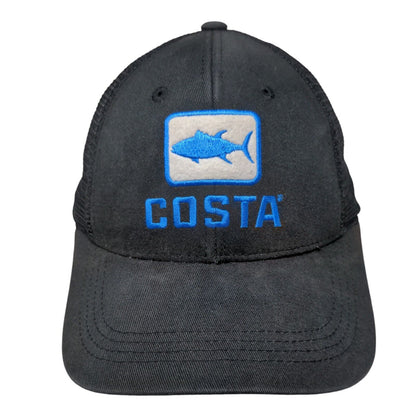 Costa del Mar Snapback Trucker Hat Black One Size Embroidered Mesh Back