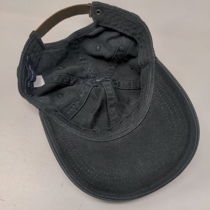 Tommy Hilfiger Slideback Hat Black One Size Embroidered Leather Strap