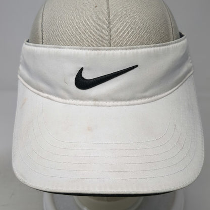 Nike Golf Visor White One Size Swoosh Nike One VR Victory Red Polyester Hat