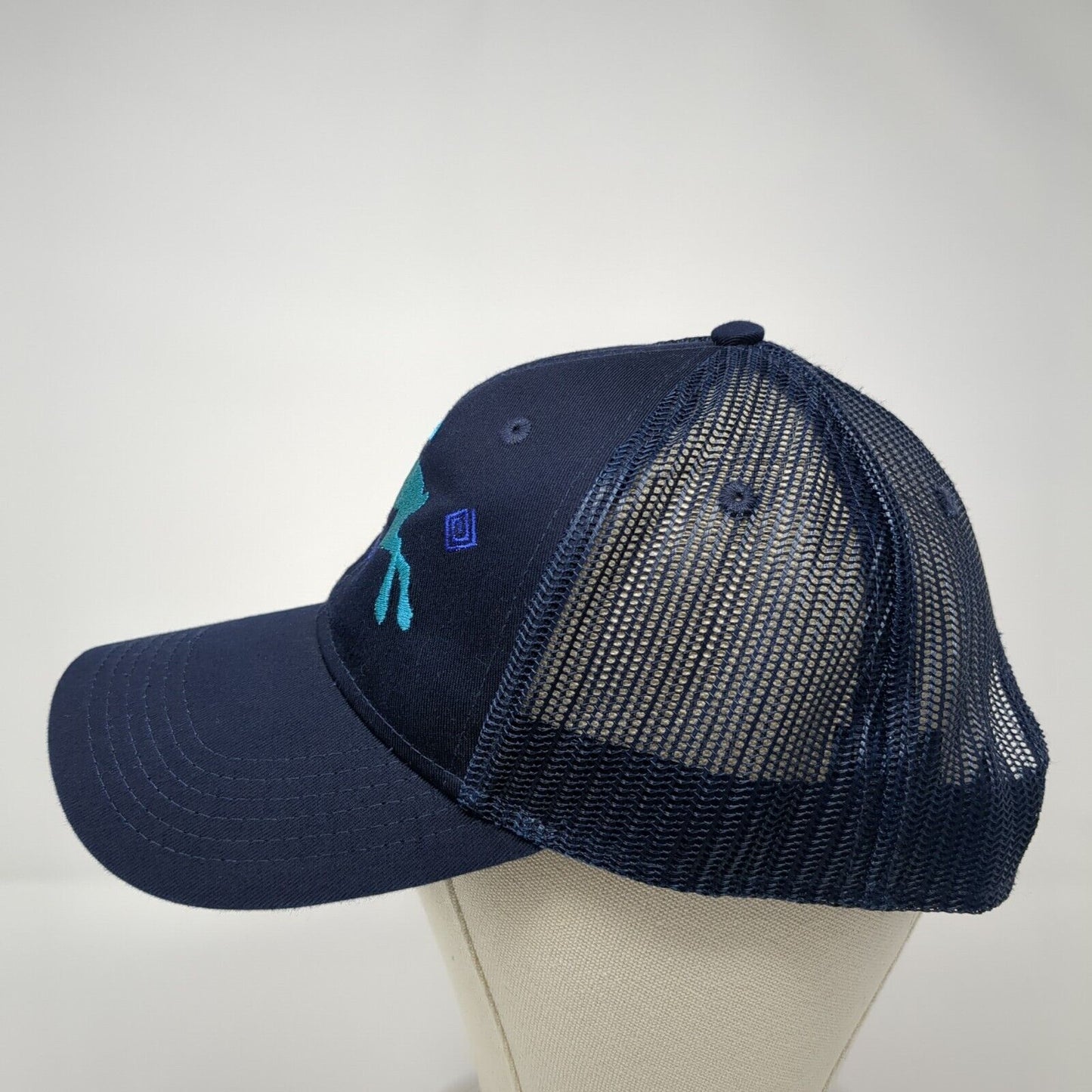 Rabbit Snapback Mesh Back Trucker Hat Blue One Size Embroidered Otto