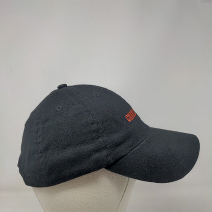 Gnarly Head Strapback Hat Black OSFM Adjustable Embroidered Vented Holes 6 Panel