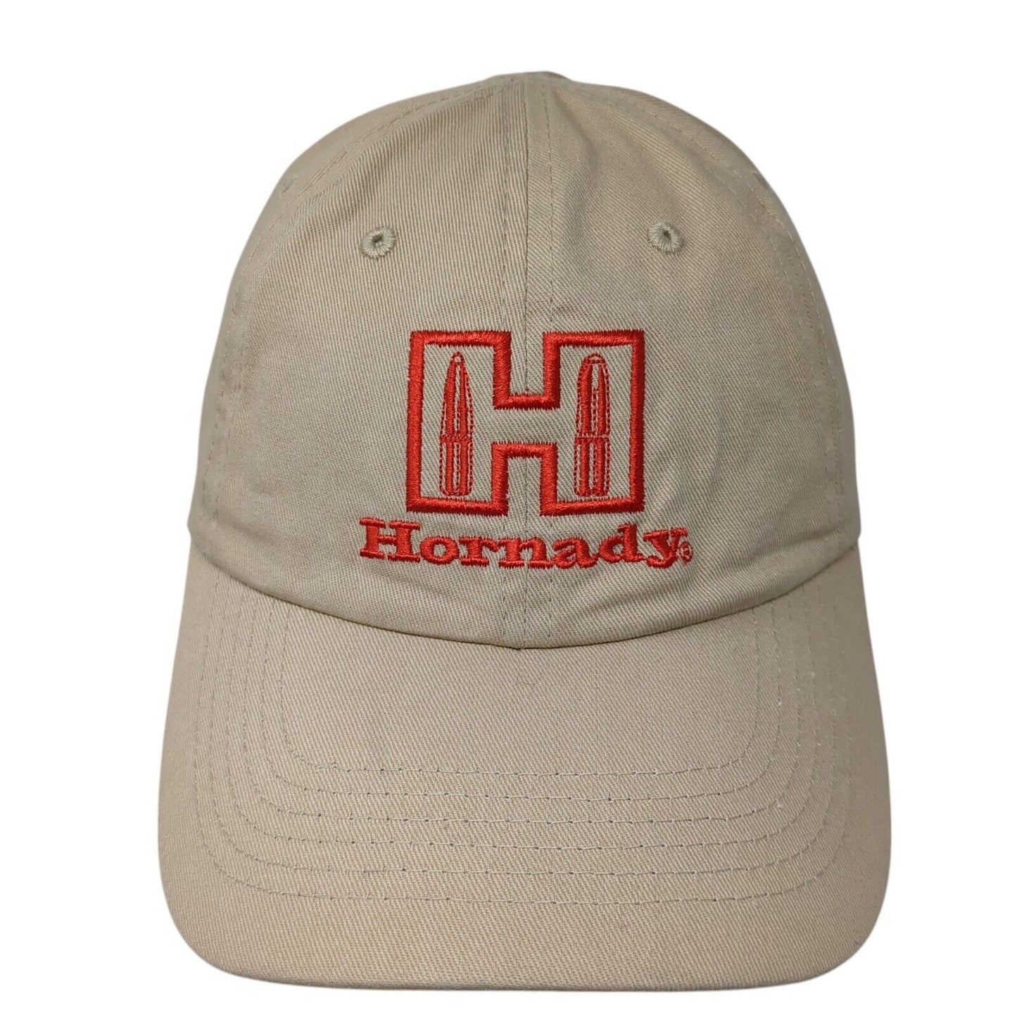 Hornady Strapback Hat Tan One Size Adjustable Embroidered 6 Panel Cotton