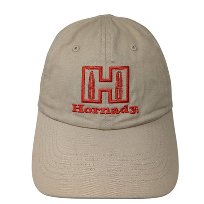 Hornady Strapback Hat Tan One Size Adjustable Embroidered 6 Panel Cotton