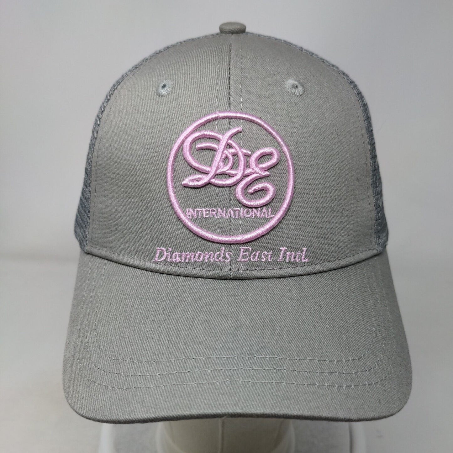 Diamond East International Strapback Mesh Back Trucker Hat Gray One Size