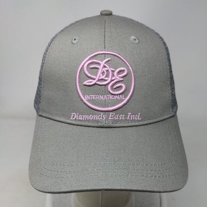 Diamond East International Strapback Mesh Back Trucker Hat Gray One Size