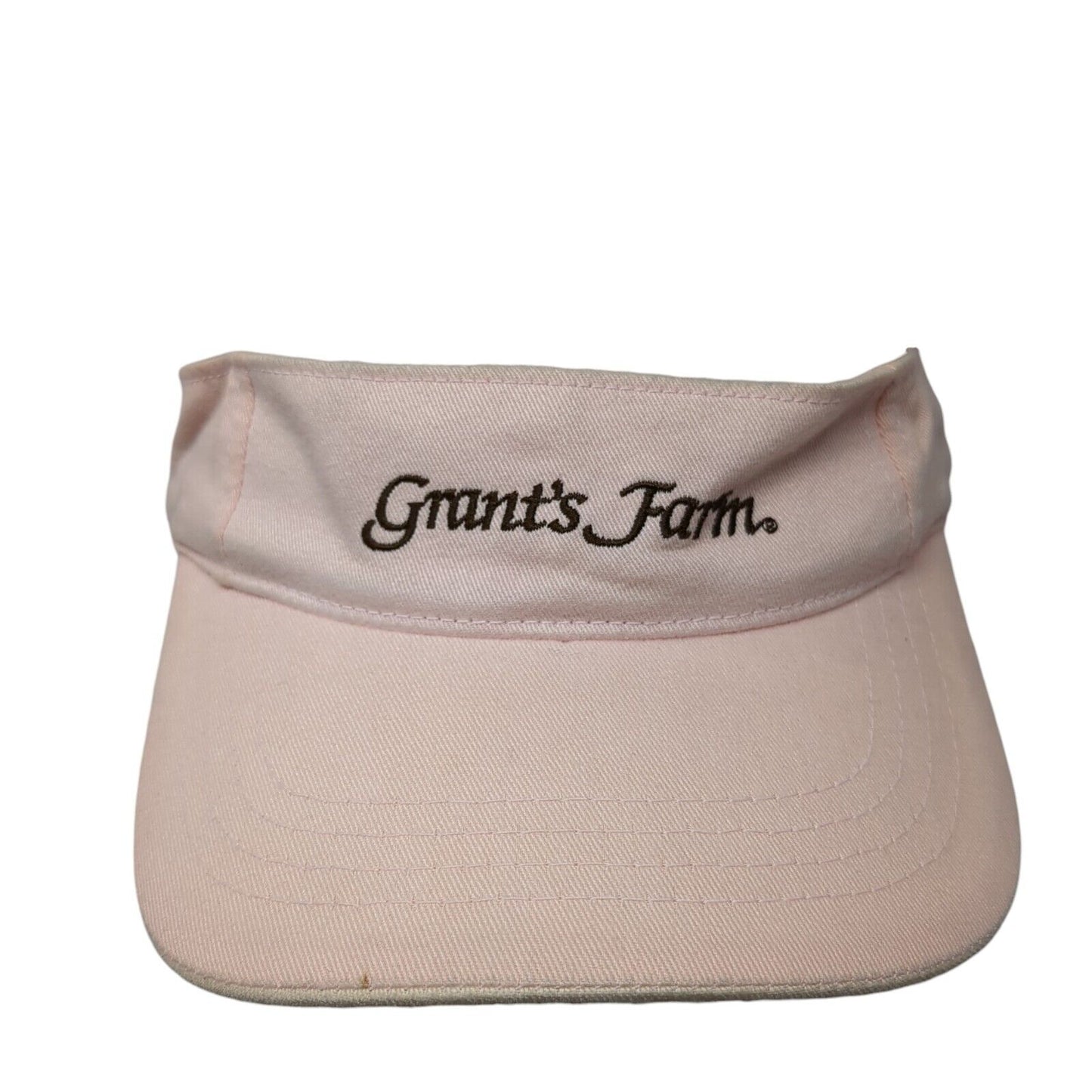 Grant's Farm Strapback Sun Visor Hat Pink One Size Adjustable Embroidered JHats