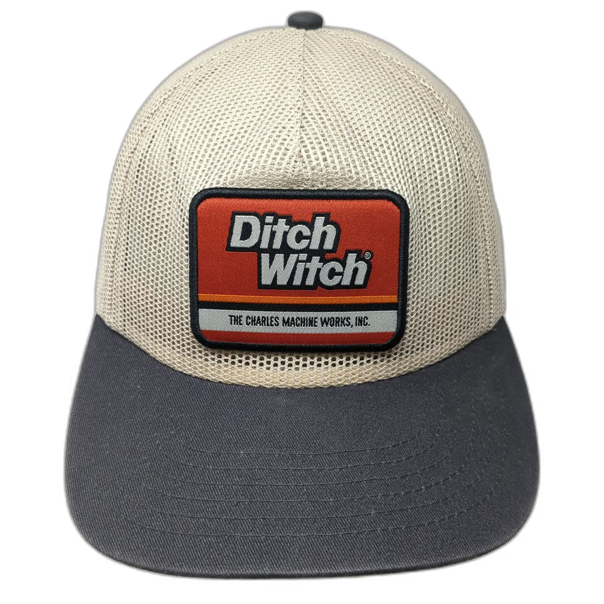 Ditch Witch Trucker Hat Beige Gray One Size Mesh Back Snapback Patch Heavy Duty